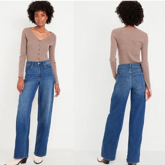 Old Navy NWT High rise wow wide leg jeans size 10 short - Picture 13 of 13